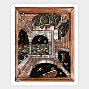 Another World II Escher Art Print 1947 Imp-Art Maurits Cornelis Escher Impossible Object Poster Sticker